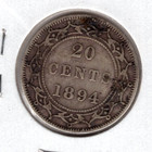 1894 Newfoundland 20 Cents Silver Coin - Obverse 1 - Fine 