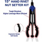 Workpro 15  Rivet Nut Tool High Leverage Rivnut Tool With 7 Metric Inch Mandrels