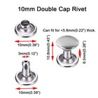 160sets Stainless Steel Leather Rivets Double Cap Rivet Tubular Metal Studs R   