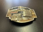 Vtg Brass Belt Buckle Greyhound American Cruiser Bus Logo Driver Memorabilia