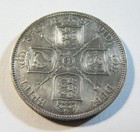 Great Britain 1887 Silver Florin - Xf au Cleaned