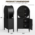 65  Display Cabinet Rounded Bar Cabinet With Glass Doors   Shelves   Led Lights