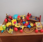 Vintage 1960   s -70s Fisher Price Pull Toys  Toddler  Infant Toys- Lot Of 9