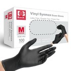1000pcs Black Vinyl Exam Gloves Latex Powder Free Disposable Medical Cleaning
