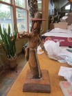 Original New Mexico Folk Art Mike Ortega Signed Carved Wood Saint   Monk Figure