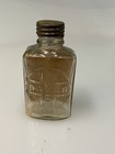 Antique Embossed Bayer Helmitol Apothecary Glass Bottle Blue White