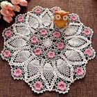 17  Vintage Hand Crochet Cotton Doilies Flower Lace Doily Round Table Topper Mat
