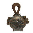 Japanese Buddhist Bronze Bell Edo Period 19th C Antique Qilin Sculpture 7 5 Inch