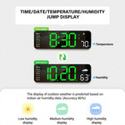 13 led Wall Clock Temp Humidity Alarm Remote 2 Alarms Snooze Timer