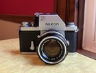 Nikon F 35mm Film Slr Camera W  1 4 50mm Lens   Cap Lens Hood Case Instructions