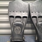 Vintage Scubapro Jet Fin Us Navy Vented Black Open Heel Scuba Fins Large Usa