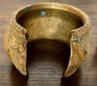 Massive Hand Crafted Antique Brass African Tribal Anklet   Bracelet Cuff Heavy