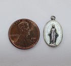 Vintage Sterling Silver Enamel Charm Religious Catholic Virgin Mary