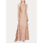 New Lauren Ralph Lauren Size 6 Champagne Lace Formal Gown