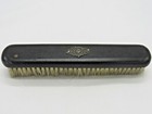 Antique French Ebony Wood Clothing Brush With Ornate Sterling Silver Medallion