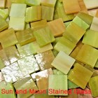  500 Pieces  1 2  Light Green Stained Glass Mosaic Tiles