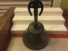 Antique vintage 1940   s Ship School Brass Bell horseshoe Mount    bad Luck Bell   