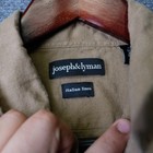 Joseph   Lyman Italian Linen Button Up Shirt Mens L Brown Band Collar Casual