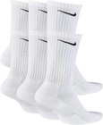Nike Dri-fit Everyday Training 6-pack Crew Socks Large  8-12  White