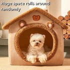 Dog House Kennel Pet Dog Cat Bed For Small Dogs Winter Warm Plush Cat Bed Nest  