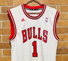 Chicago Bulls  1 Derrick Rose Basketball Nba Jersey Shirt Adidas Size S White
