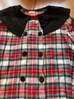 Vtg Polly Flinders Made In Usa Girls 7 Tartan Plaid Flannel Dress Corduroy Bows