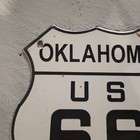 Vintage Oklahoma Route 66 U s  Highway Road Porcelain Enamel Metal Sign 6  X 6 