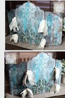 Handcrafted  Decoupage  Mixed Media  Vintage  Antique Style  Table Top Folding S