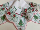 Darling Vintage Christmas Cards Holiday Handkerchief   Cotton   New Luray Hankie