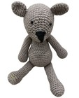 Handmade Crochet Gray Bear Plush Stuffed Animal Toy