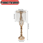 6pcs Crystal Flower Stands Gold Flower Holders Vases Wedding Dinning Table Decor