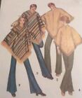 Mccalls Vtg Uncut 1970 s Poncho Misses   Mens One Size Pattern Boho Hippie  2528