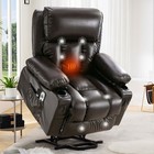 Electric Power Lift Chair Breathable Leather Recliner Chair W  Massage And Heat