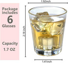 6 Pack Shot Glasses  1 7 Oz Clear Heavy Base Shot Glass For Tequila  Whiskey  Li