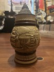 Avon Ceramic Lidded Stein Ship Scene Collectible Breweriana 1977