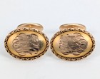 Antique 14k Gold Cufflinks 4 85 Grams Victorian Art Nouveau Monogram