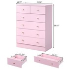 6 Drawer Dresser Pink Clothes Storage Cabinet Chest Of Drawers Kids Bedroom 36 