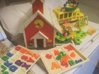 Vtg 1971 Fisher Price Little People Play Family 923 School House Loaded W extras