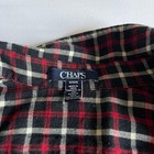 Chaps Black   Red Cotton Plaid Flannel Button Down Shirt Size M  Curved Hem