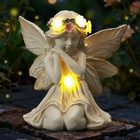 Solar Powered Led Lamp Angel Statue Outdoor Courtyard Garden Decoration Gift