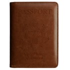 Us Passport Holder Wallet Slim Leather Travel Rfid Blocking Id Card Case Cover