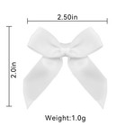 50pcs White Self Adhesive Satin Ribbon Bows For Gift Wrapping Premade