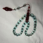 33 Beads Blue Tasbih Misbaha Islamic Prayer Beads Rosary Translucent 31g