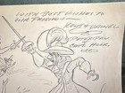 Disney Sketch Harry Holt Signed Peter Pan Capt Hook   Tinker Bell