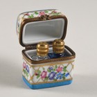 Antique D  cor Main Limoges France F a  Trinket Box With Perfume Bottles