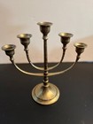 Brass Five Candle Decorative Candelabra 9 3 4 X 9 Country Chic Hollywood Regency