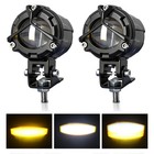 2x Led Spot Light Auxiliary Motorcycle Headlight Driving Fog Lamp Yellow white