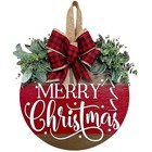 Festive Christmas Wreath For Front Door - Holiday Door Hanger Sign Decor