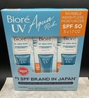 Kao Biore Uv Aqua Rich Watery Essence 3pack Sunscreen Spf50  50ml  150 Ml Total
