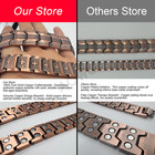 100  Pure Copper Energy Chain Bracelet Magnets Cross Crucifix Therapy Health